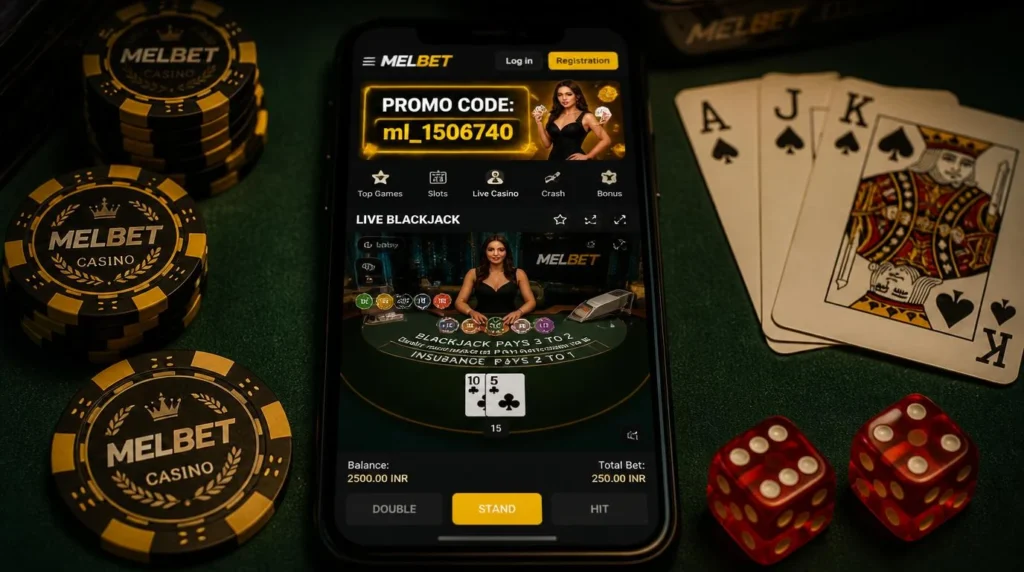 Melbet casino and live games available after the app download